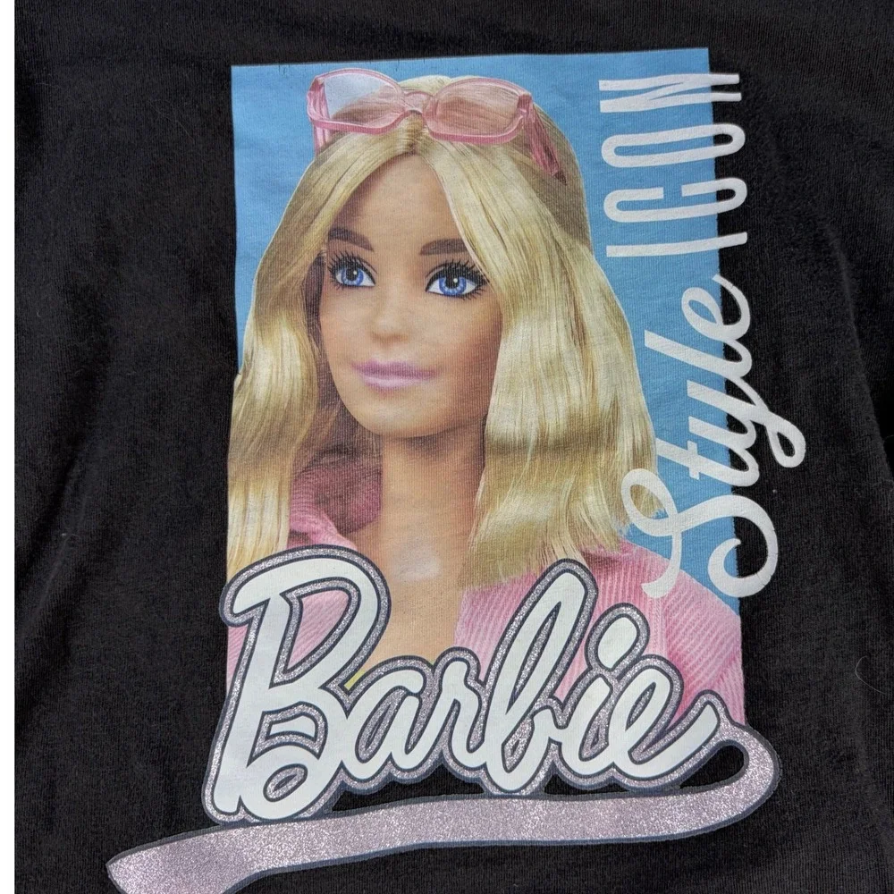 Barbie Style Icon Shirt Long Sleeve Graphic Tee Black 1.5-2 Years Cotton